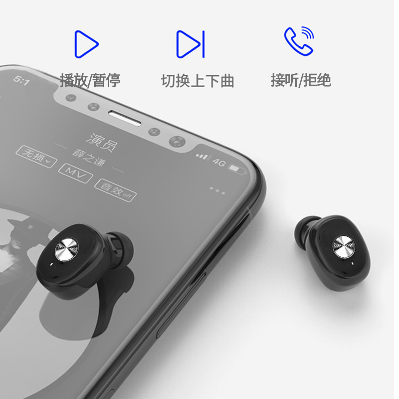 OKSJ S680蓝牙耳机迷你超小隐形无线双耳 运动耳机入耳式华为小米OPPO苹果7耳机iPhone安卓通用