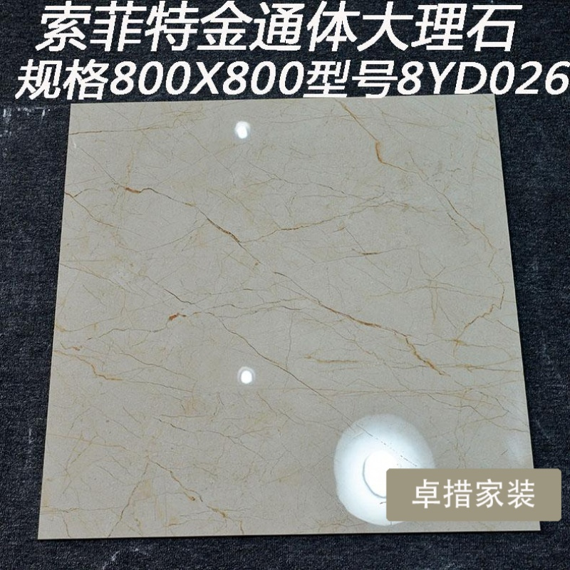 佛山大理石瓷砖800X800客厅地板砖卧室防滑耐磨地砖背景墙通体砖壹德壹