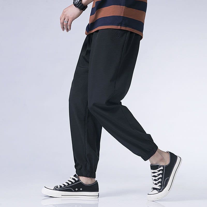 真维斯裤子男冰丝速干薄款夏季休闲长裤百搭学生九分裤运动束脚裤图片