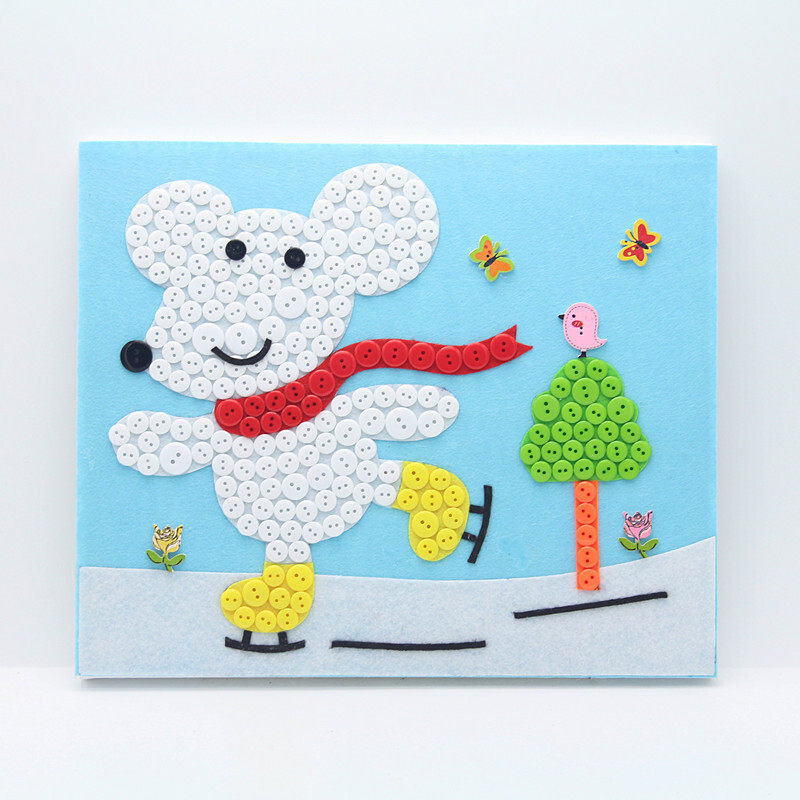 创意小学生手工作品纽扣画材料包儿童子制作幼儿园粘贴作业默认尺寸