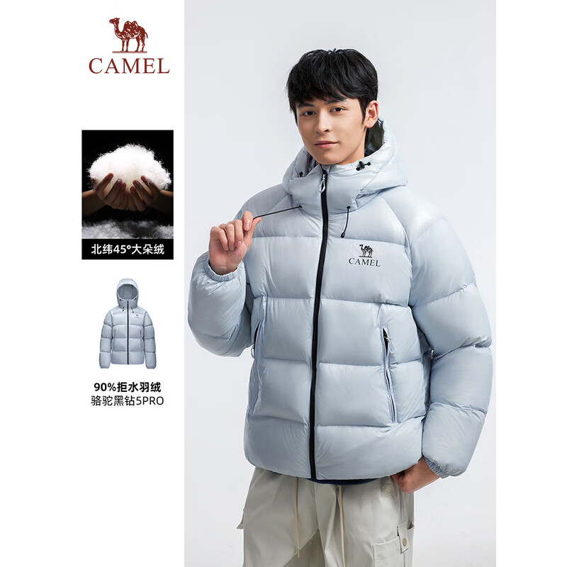 骆驼(CAMEL)A35WR07006中性款面包羽绒服 远山蓝 S高清大图