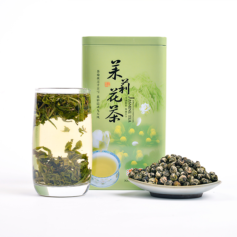 八闽东华茉莉花茶 龙珠浓香型 2024新茶叶福州绿茶绣球散罐装