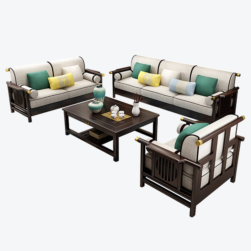 新中式沙发组合现代简约闪电客客厅大小户型转角沙发禅意家具