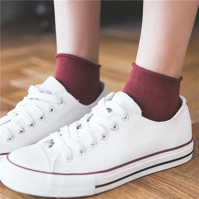 纯色袜子女中筒袜夏季薄款日系卷边袜糖果色短袜女ins潮夏天韩国