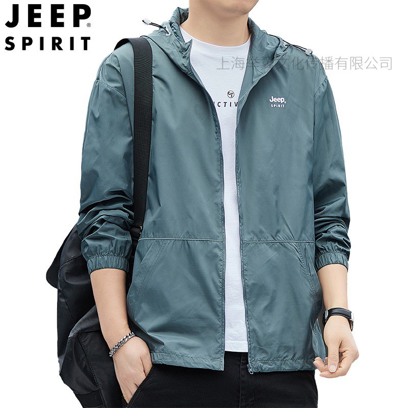 JEEP SPIRIT吉普防晒衣男士夏季上衣外套薄款连帽皮肤衣高清大图