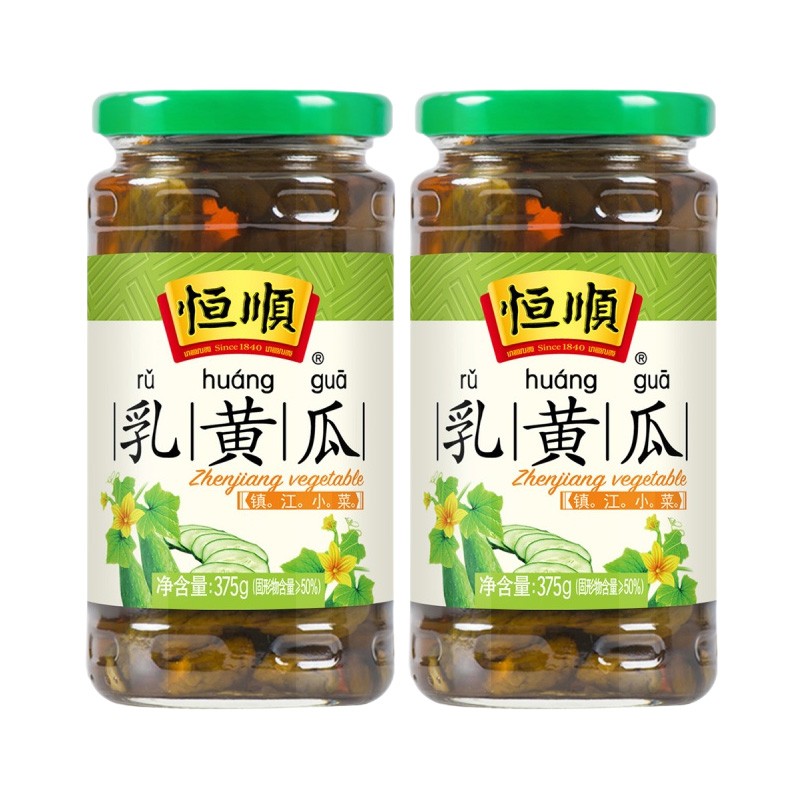恒顺乳黄瓜375g*2 瓶镇江小菜下饭菜酱菜咸菜 腌制泡菜小黄瓜