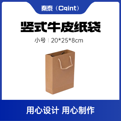 秦泰(Cqint) QtZD-001 20*25*8cm 小号竖式牛皮纸袋 10.00个/包 本色