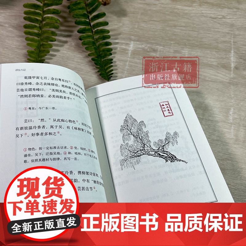 浮生六记 (聚珍文库)64开 口袋本 文言文原版+注释 清代文人沈复自传式散文 古典文学随笔文言文名著 学生青少年课外阅高清大图