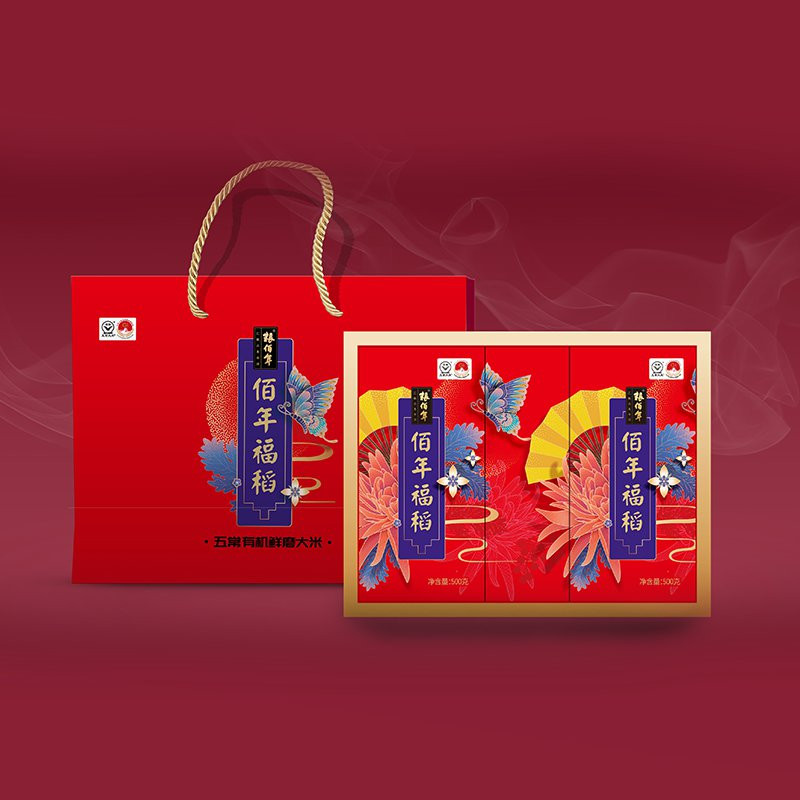 佰年福稻有机鲜米礼盒1000g