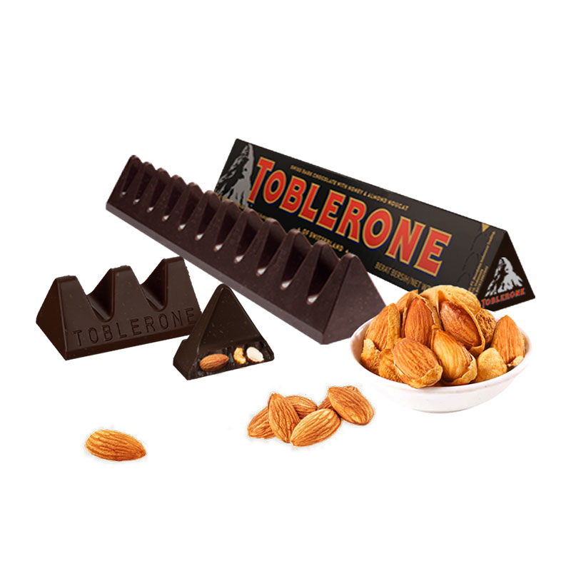 亿滋三角(Toblerone) 瑞士三角 黑巧克力含蜂蜜及巴旦木糖 100g/条
