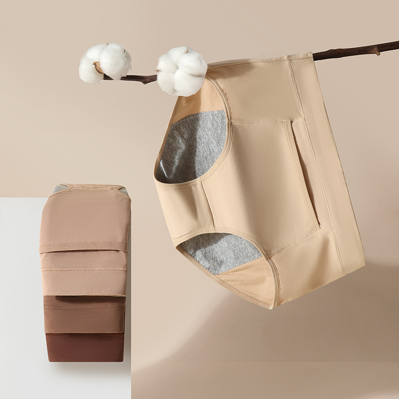 [3条装]猫人纯棉生理裤女士内裤高腰护腹2025新款例假防侧漏女生内裤高清大图