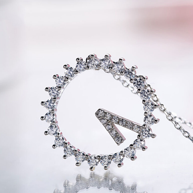 项链女款新款银首饰唯美520微镶锆石锁骨项链耳钉套装z10d063送女朋友