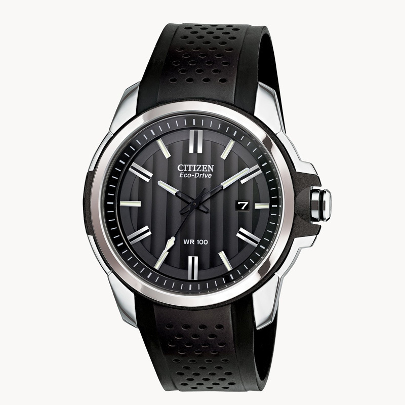 西铁城citizen经典时尚简约百搭光动能大盘防水运动手表石英表男表