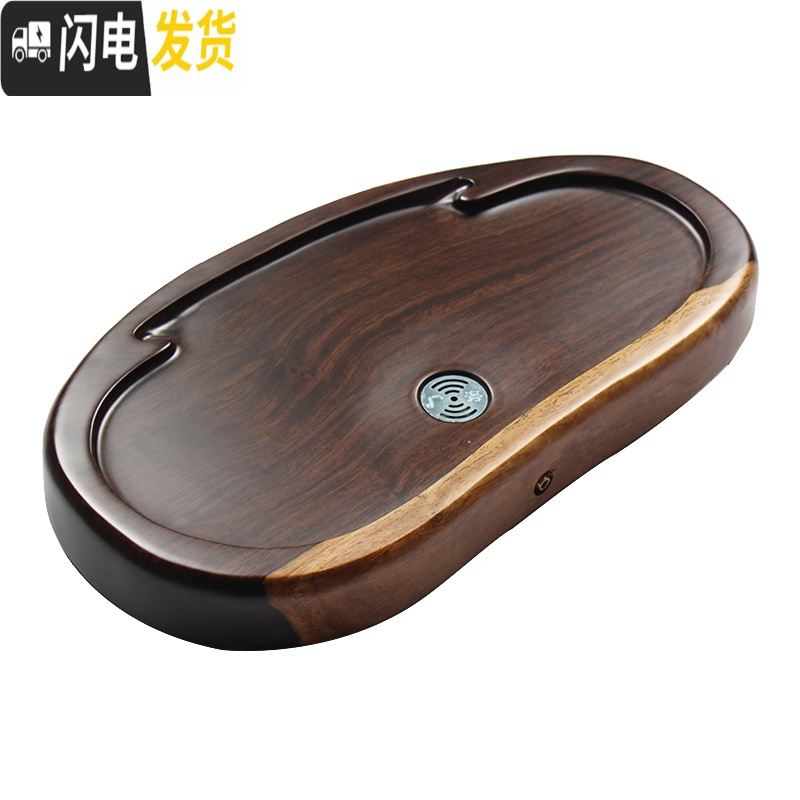 三维工匠黑檀木茶盘鸡翅木茶盘 实木茶托盘 整块大号小号 茶台茶海茶池 花好月圆(大号)34*34*5cm茶具高清大图