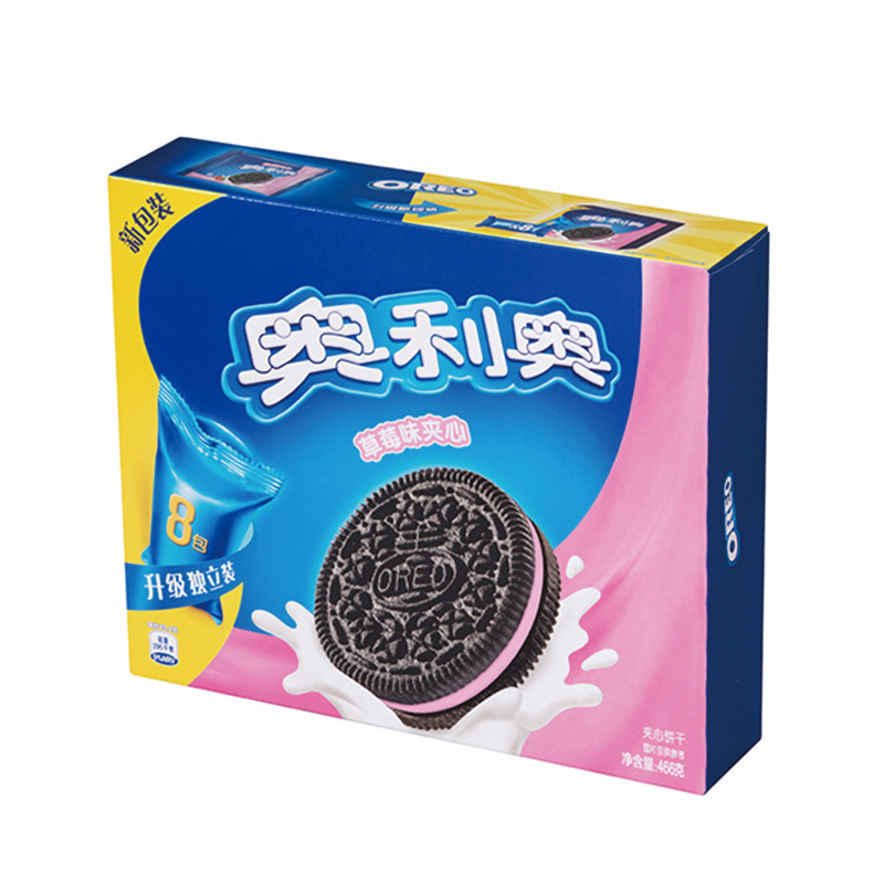 亿滋 奥利奥夹心草莓味家庭装466g夹心饼干小包装儿童休闲零食盒装
