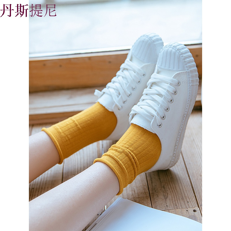 袜子女堆堆袜韩版学院风中筒袜韩国夏季纯棉薄款日系百搭春秋长袜