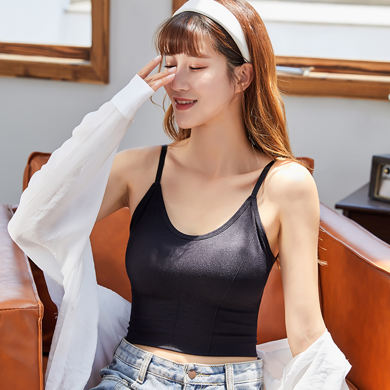 浪莎文胸女士夏季U型大背心式性感文胸无钢圈聚拢内搭打底运动胸罩内衣单件1件高清大图