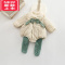 可莉允韩版冬季婴儿衣服女宝宝夹棉加厚冬款棉服超萌包屁碎花蝴蝶结哈衣