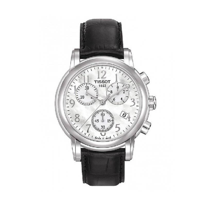 天梭 TISSOT 韵驰系列石英女表皮带指针女士手表女腕表计时皮革手表女腕表T050.217.11.112.00