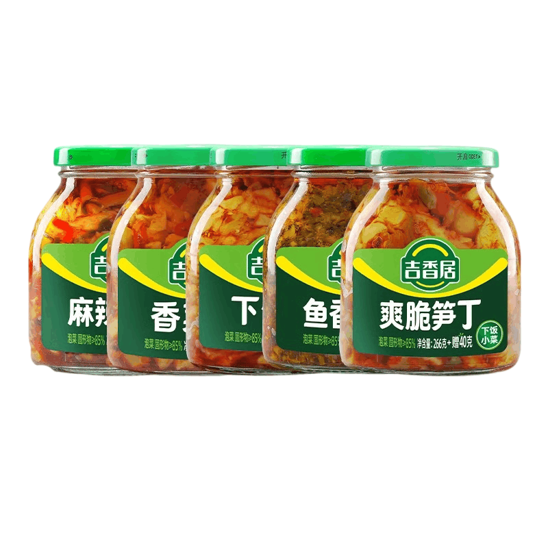 吉香居香菜芯开味菜麻辣三丝爽脆笋丁下饭菜鱼香盐菜306g*2图片
