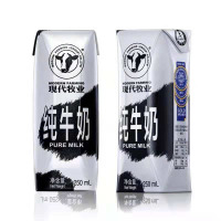 19年1月生产新日期现代牧业纯牛奶精装250mx12盒