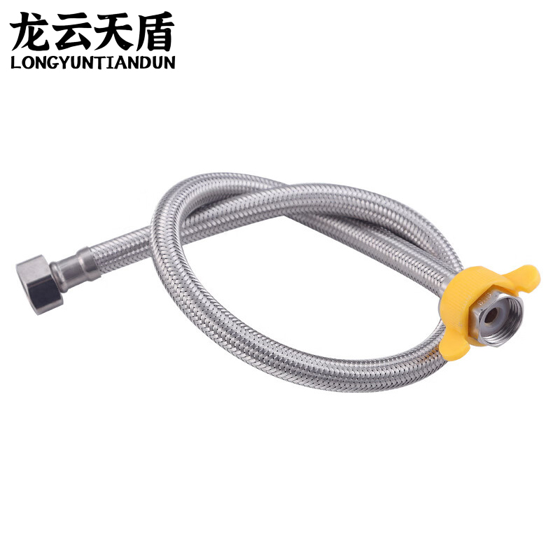 龙云天盾304不锈钢编织软管家用热水器马桶水龙头冷热进水管金属4分接水管4米高清大图
