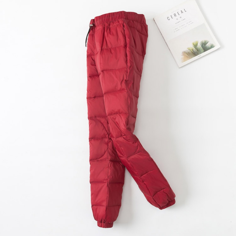 冬季户外加厚修身羽绒棉裤女高腰休闲加厚显瘦加大码反季保暖棉裤