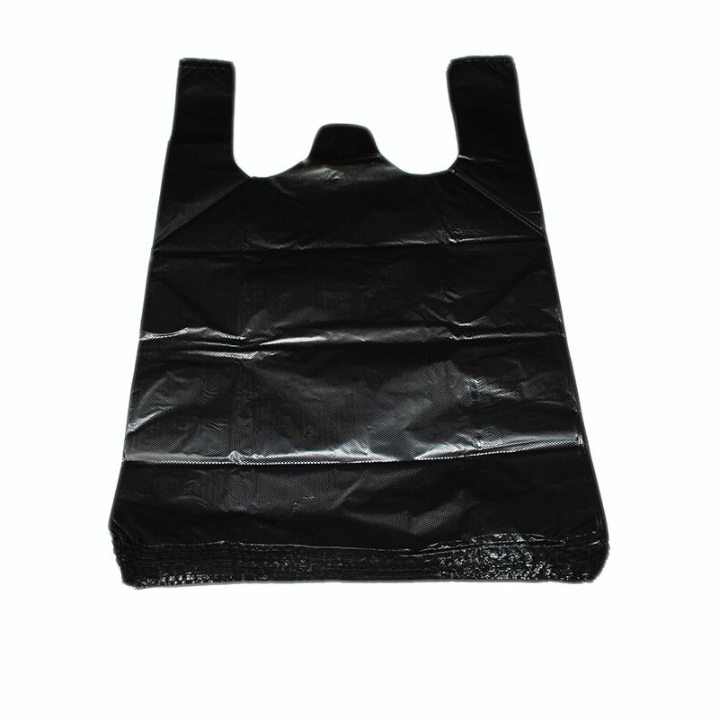 加厚手提式塑料袋黑色背心袋垃圾袋加厚宽45高70cm100个
