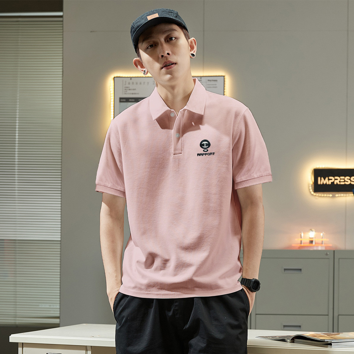 [1折价39.9元叠加优惠券]唐狮男士polo衫短袖polo衫男前胸刺绣小标短袖polo