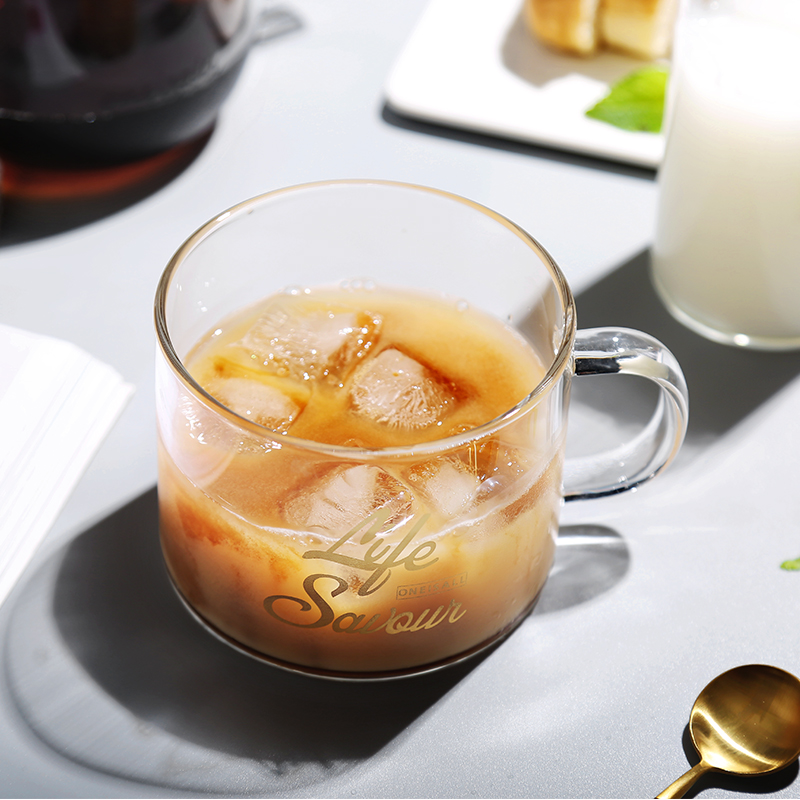 家柏饰(CORATED)水杯杯子女北欧清新马克杯森系家用大口透明小玻璃杯 900ML高清大图