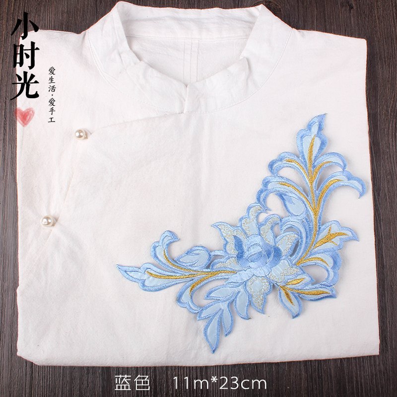 大号刺绣贴花破洞羽绒服布贴复古花补丁贴衣服裤子裙子装饰贴布