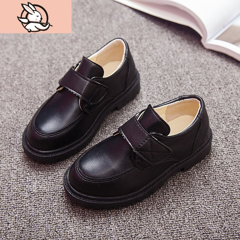 huayangtu男童皮鞋黑色春秋小男孩主持人单鞋中大童花童礼服鞋演出