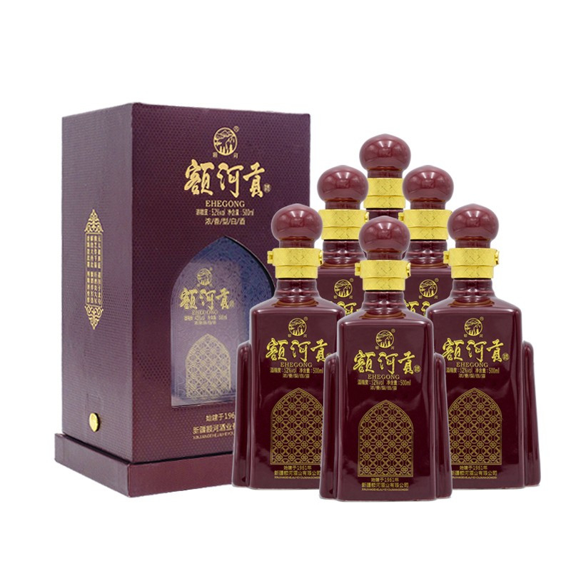 阿勒泰新疆额河贡浓香型国产白酒草原纯粮食固态发酵高粱 额河贡52度500ml /瓶