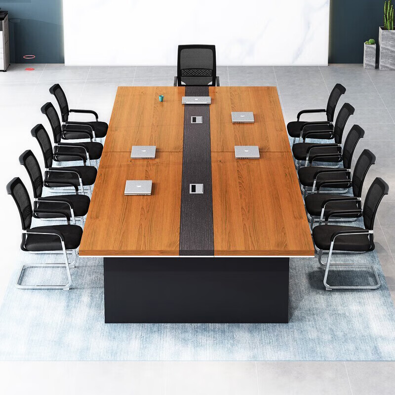 域赢会议桌长条桌职员洽谈桌培训桌办公桌4.5m高清大图