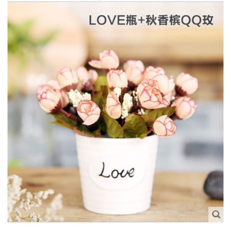 仿真花装饰花盆栽绢花假花客厅装饰花田园小盆栽花摆件装饰品
