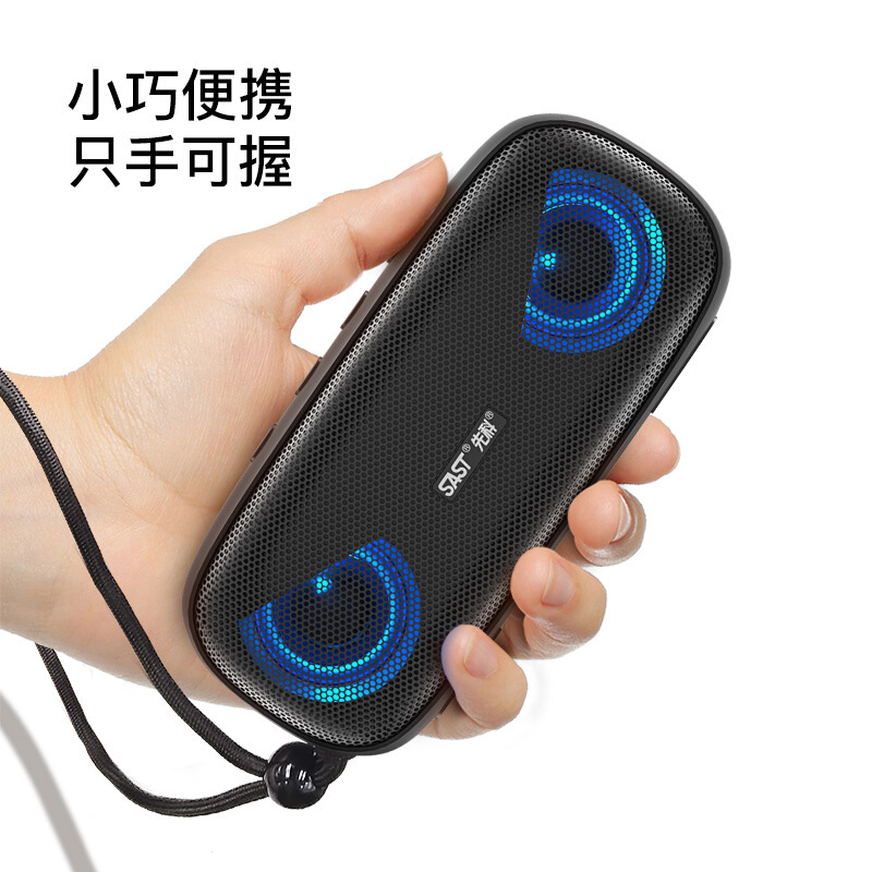 先科(SAST)蓝牙音箱重低音炮便携插卡播放器家用户外手机电脑微信收款扩音器闪灯无线小音响高清大图