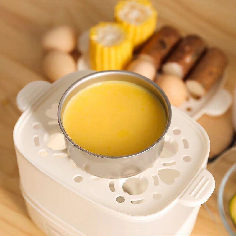 乐扣乐扣 EJE3225WH 煮蛋器 [350W/3.2L] 整锅闷炖煮 双层 防干烧 家用电蒸锅高清大图