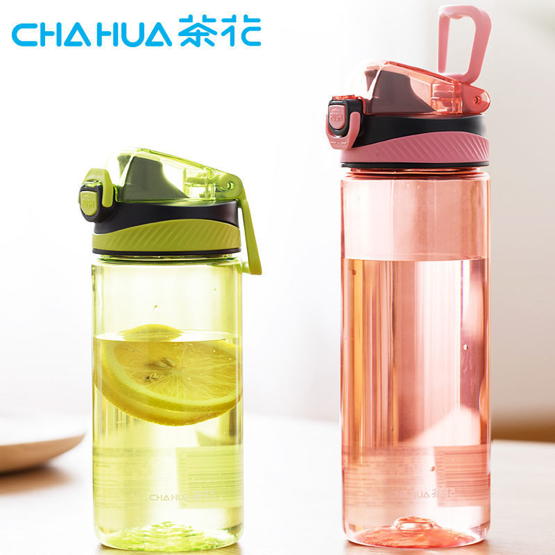 茶花水杯男女塑料随手杯大容量简约清新运动户外便捷水杯高清大图