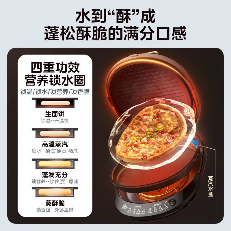 美的(Midea)电饼铛家庭用双面加热上下盘可拆洗煎饼铛煎烤机烙饼锅早餐机加深烤盘大火力大尺寸电饼档JKC3078图片