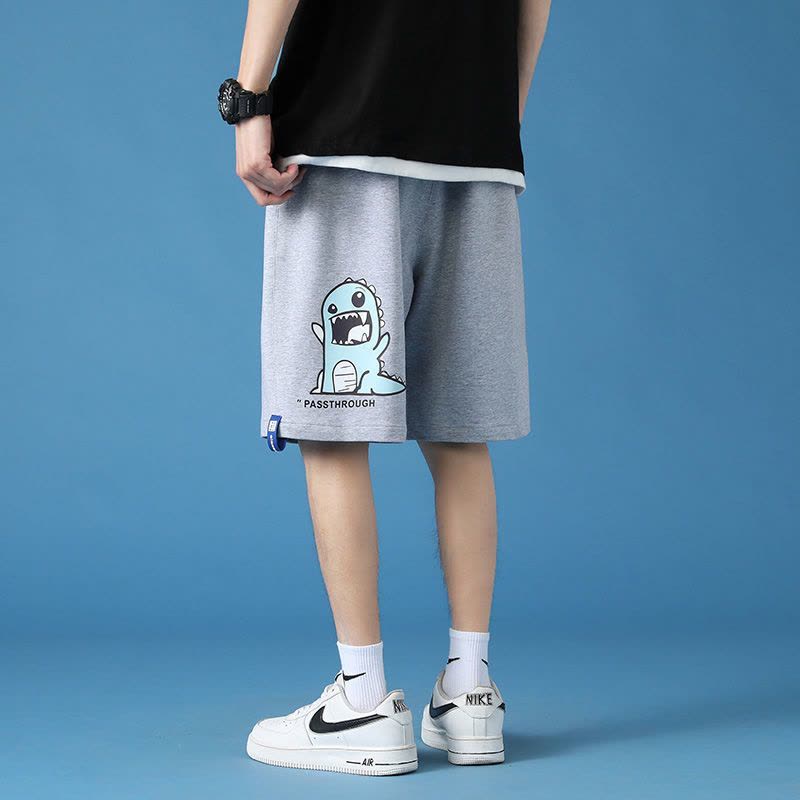 真维斯2022夏季新款韩版潮流薄款直筒裤运动裤宽松百搭印花七分裤图片