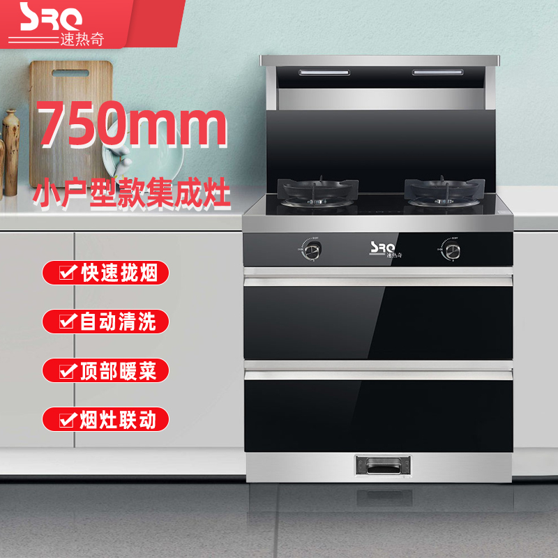 速热奇(SRQ-9315)厨房环保灶 一体灶台 侧吸式抽油烟机燃气灶消毒柜套装集成灶 750天然气