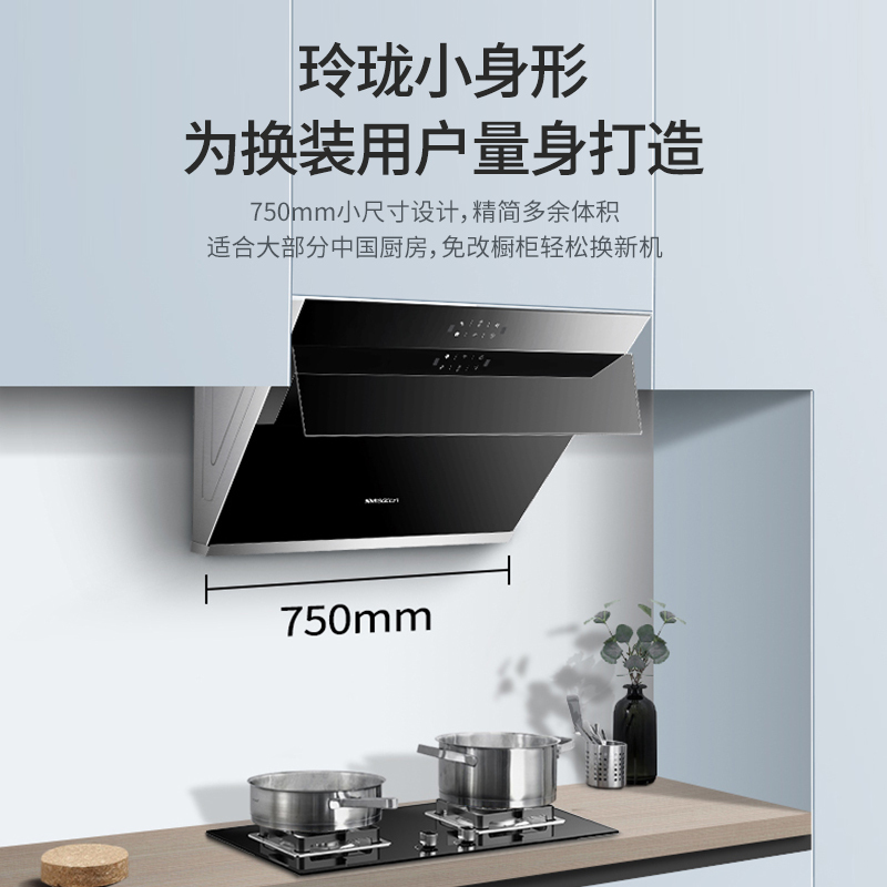 帅康(sacon)S8905S+71B烟灶套餐侧吸式21立方小尺寸厨电套装吸油烟机煤气灶燃气灶套装抽油烟机灶具套餐液化气