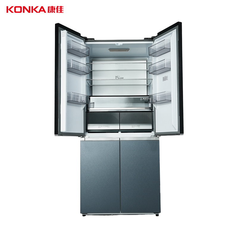 康佳BCD-501WUP4-VP玻璃平嵌十字门冰箱一级能效高清大图