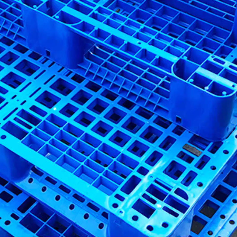 臻远ZY-TP-23塑料托盘网格川字叉车托盘仓库防潮垫卡板 1111川字托盘加8钢高清大图