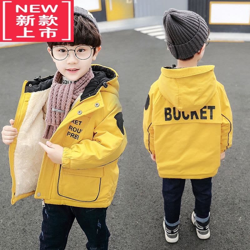 可莉允香港男童棉衣秋冬装派克服2022新款儿童加绒棉服帅气小男孩外套潮图片