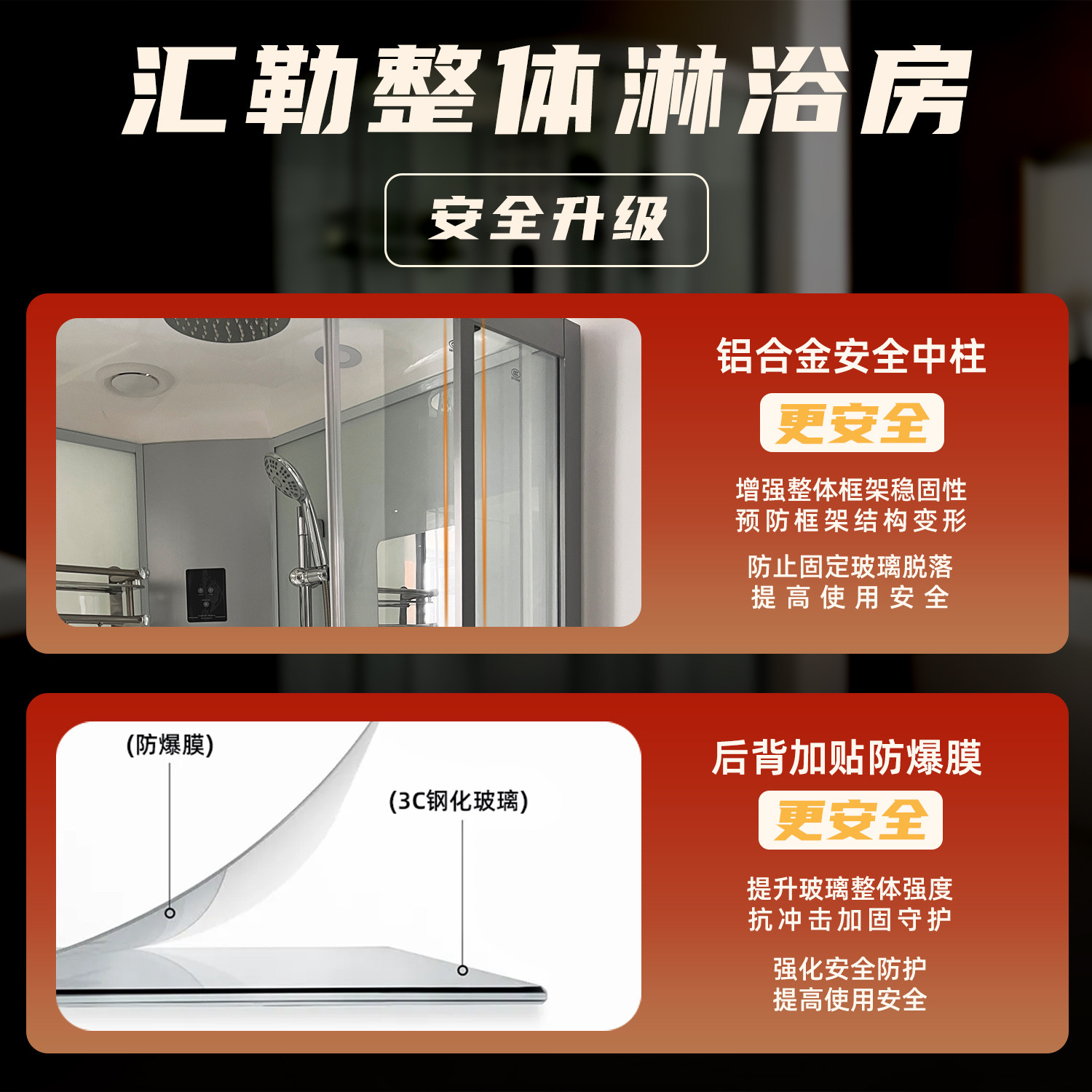整体淋浴房浴室家用扇形玻璃简易隔断洗澡一体式封闭式洗浴沐浴房高清大图