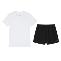 361°运动套装男夏季新款跑步健身锻炼服两件套662524002V XS 本白/超级黑
