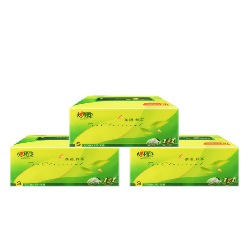 嘉创优品 心相印抽纸三层120抽S号小规格纸抽27包茶语面巾纸 整箱高清大图