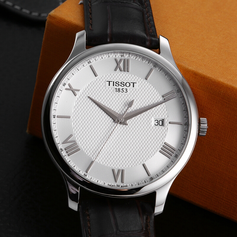 天梭(TISSOT)手表 俊雅系列男士手表皮带时尚商务休闲防水石英表 男 T063.610.16.038.00