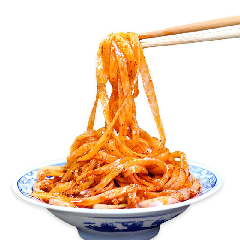 陕西特产魔芋凉皮400g方便速食低脂代餐粉食品商洛特产麻酱味视频